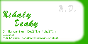 mihaly deaky business card